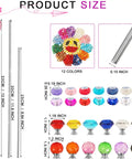 300 Piece Killer Quality Fairy Garden Stake Kit With Brilliant Crystal Diamond Tops And Stainless Steel Threaded Rods product size details and colorful beads