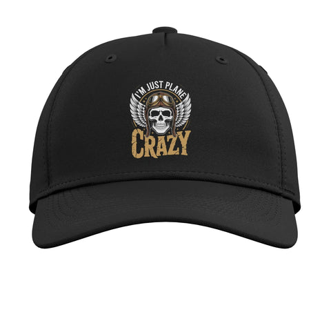 Adjustable Printed Baseball Hat For Glider Pilots And Sailplane Fans Black With Cool Aero Tow Vibe Skull Design