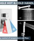 Shower Faucet Set With Rain Shower System And Handheld Spray Bathroom Shower Combo Rough In Valve And Trim Kit Polished Chrome Finish