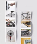 Collage of door hinge, office chair, bicycle, machinery, fan, motorcycle, and sewing machine for Door Hinge Lubricant Penetrating Oil use
