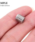 Close-up of a single stainless steel screw from the Stainless Steel Hex Socket Screws Kit 240 Piece Assortment With Recessed End Positioning