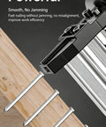 Kickass Durability 18 Gauge Brad Nails Two Inch Galvanized Steel Fasteners for Pneumatic or Electric Nail Guns in action on wood.