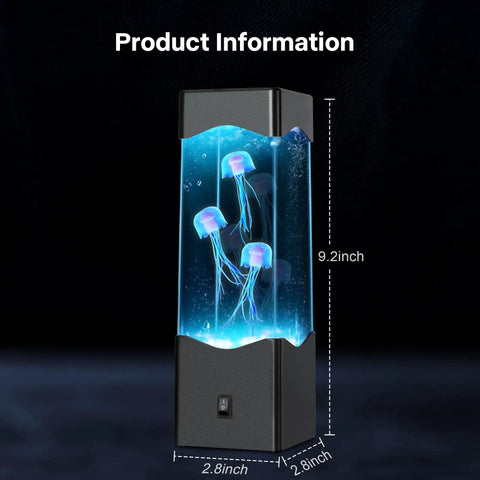 Jellyfish Lamp Mood Night Light For Desk And Room Decor, USB Powered Colorful Aquarium Light With 3 Floating Jellyfish