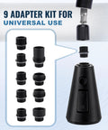 Nine universal adapter kits for Heavy Duty Pull Down Kitchen Faucet Head Replacement in matte black, designed for versatile use.