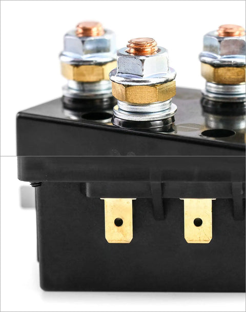 Beefed-Up 12V 500A Winch Solenoid Relay Contactor with sealed housing and alloy contacts for 8000-15000 lb ATV UTV winches