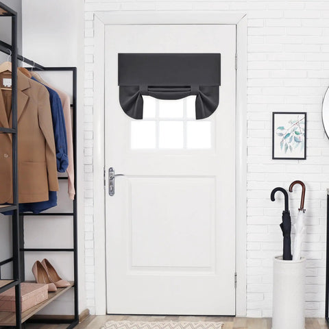 Blackout Door Curtain Panel For Front Door And Small Windows, Thermal Insulated Privacy And Light Blocking, One 26x40 Inch Panel In Dark Grey