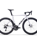 White Carbon Road Bike With 24 Speed Shimano 105 Di2 7170 Groupset Lightweight Carbon Frame And 700C Carbon Wheelset Disc Brakes