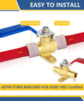 100 Pack Half Inch PEX A Expansion Ball Valve With Drop Ear Full Port Shut Off Built Tough Brass Plumbing Fixture For Red Hot And Blue Cold Water Lines Quick Connect Trade Setup with PEX A pipe.