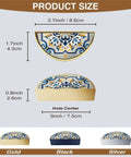 Size details of ornate baroque tile cabinet handles 3 inch hole center semicircle drawer pulls solid zinc alloy gold