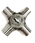 Beefed Up SPL250 3X Universal Joint Heavy Duty U Joint Replacement For Drivetrain Systems In Trucks And SUVs Premium SPL Series OEM Grade Build For Tough Long Lasting Performance, close-up chrome cross joint