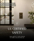 Bulletproof Quality Solid Brass Rotary Dimmer Switch Featuring UL Certified Safety Ratings installed in upscale home setting.