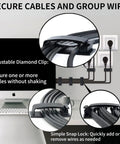 Self Adhesive Cable Clips 50 Pack Cord Organizer Wire Clips For Desk Wall TV Under Desk PC Home Office Car Snap Lock Cable Management