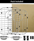 2Pack Stainless Steel Sink Grids For Double Kitchen Sink Bottom Protection With No Slip Rubber Feet 13x16 And 11x8.6 Inches Heavy Duty Metal Sink Rack Grate For Bottom Of Kitchen Sink With Strainer