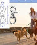 316 stainless steel swivel trigger snap hook, 2.65-inch heavy-duty clip, silver lobster claw clasp