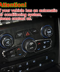Close-up of Dodge Ram 2013-2018 air conditioning controls. Notice for automatic air conditioning system compatibility.