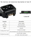 TF LUNA LiDAR Module Distance Sensor, showing front view with pin connection details, for Arduino and Pixhawk use.