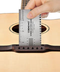 Guitar String Action Gauge And Height Ruler Setup Kit For Precise String Height, Saddle Slot, Nut And Pole Piece Measurements, Stainless Steel String Gauge Tool For Guitar, Bass, Mandolin, Banjo on acoustic bridge