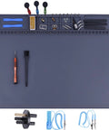 Top view of Amazon HPFIX magnetic anti-static electronics work mat with grounding accessories, 20.7 x 13.4 in