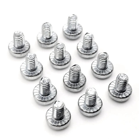 Rock Solid Self Tapping Screws Compatible With Ikea Part 117327 To Keep Bed Frame Cross Braces Locked In Premium Zinc Hardware With Serrated Self Locking Heads For No Fuss Fixes - Pack of 12 screws.