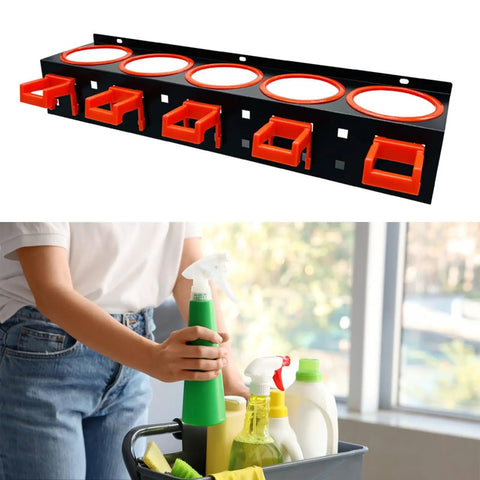 Extra Sturdy Carbon Steel Wall Storage Rack for Spray Bottles and Workshop Tools Built Like a Beast with Hella Room for Clutter and Easy Installation Anywhere in Your Space with spray bottles.
