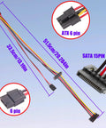 ATX 6 Pin To Dual SATA Power Adapter Cable 19.6 In Long One To Two SATA Power Splitter For HDD SSD And Optical Drive PC Build Extension Juiced Up Power Port Expansion, 19.6in cable
