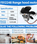 Heavy Duty Beefy Range Hood Motor Replacement For 97012248 Two Speed 120V CCW Rotation 7 Inch Blade Fits Broan Nutone