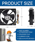 Upgraded Fridge Evaporator Fan Motor WR60X25858 WR60X10340 OEM Replacement For GE Refrigerators with dimensions shown