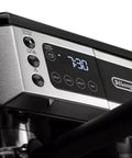 Close-up of digital display and controls on All In One Coffee And Espresso Machine With 47 Ounce Capacity For Home Barista Style Brews Brew Rich Espresso Or Smooth Coffee Easy To Use With Steam Wand For Frothy Milk Fast Durable And Convenient