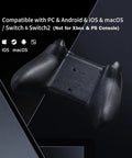 Back view of Wireless PC Controller With 3.25ms Latency And TMR Joysticks, Cross Platform Play Across PC Switch Steam Deck ROG Ally Android iOS And macOS.