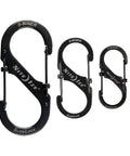 SlideLock Stainless Steel S Biner Dual Gate Carabiner With Locking Mechanism for Everyday Carry in three sizes