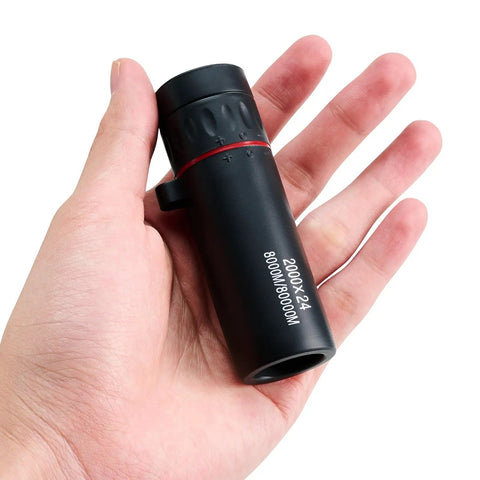 Grab And Go Monocular Telescope With Focusing Optics Waterproof Non Slip Grip Ideal For Adults Compact Lightweight Black For Outdoor Adventures, Bird Watching, Travel, And Wildlife Viewing in hand