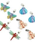 Eight Pack Colorful Butterfly Tablecloth Weights with Clips for Outdoor Parties Picnics and Backyard Dinners, durable metal clips