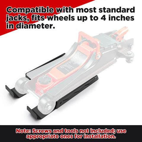 Wall Mount Floor Jack Holder Rack For Enclosed Race Trailer Tools Storage And Organization No Screws Hydraulics Friendly Trolley Jack Accessory shown holding a floor jack