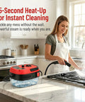 Woman using 2500W High Pressure Steam Cleaner Handheld Portable Steamer For Car Detailing And Home Use Pro Grade Gunk Busting