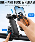 Heavy Duty UTV Phone Mount Designed For Gator Xuv845r Models with one-hand lock and release feature for easy phone access.