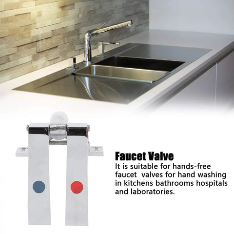 Brass Knee Valve Pedal Faucet With Self Closing G1/2 Threads, Hands Free Non Contact Water Flow For Kitchens Bathrooms Hospitals