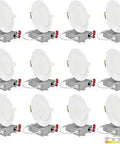 Twelve Six Inch Ultra Thin LED Recessed Lighting Kit, Dimmable Canless Ceiling Lights With Junction Box displayed