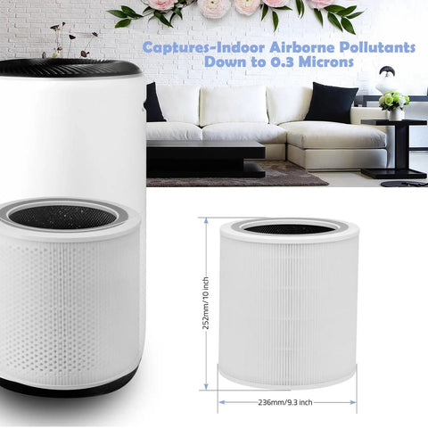 Replacement 3 In 1 H13 True HEPA Filter for Levoit Core 400S Core 400S RF Core 400 Air Purifier white 5 layer filtration