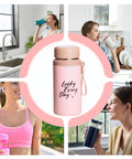 Collage of 800ml Insulated Water Bottle With Tea Infuser, Leakproof Vacuum-Sealed Double-Wall Stainless Steel Flask in use