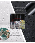 Close-up of Tough As Nails Gazebo Side Panels Straight Up Waterproof Clear PVC Tarp Curtains with detailed material features.