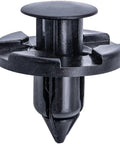 Close-up of a push-type retainer clip from the 25 Piece Fender Liner And Bumper Splash Shield Push Type Retainer Clips Fasteners Kit For Nissan 01553-09321 And Mitsubishi MR328954 Durable Easy Install Ready To Roll