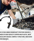 Crankshaft Position Sensor Replacement OEM 39180-2B000 391802B000 SU13885 For Hyundai Kia Dodge Engine Sensor Direct Fit High Quality Fits Tucson Accent Rio Soul And More Cars, copper plastic, installed in engine bay