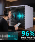 Game Changing Portable Vocal Booth With Heavy Duty Acoustic Foam for Podcasters, 70 cm size, reducing room echo.