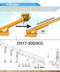 Heavy Duty Forklift Jib Boom Crane With Fully Adjustable Telescopic Arm And Pivoting Chain Hoist Hook Smooth Rigging For The Daily Grind Built Different For Warehouse Moves And Site Work, 96.5 inches long.