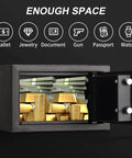 Compact Fireproof And Waterproof Boss Grade Safe Box With Keypad For Home Office And Hotel Use 0.4 Cu Ft small lock box open display
