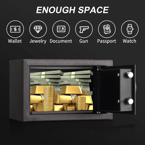Compact Fireproof And Waterproof Boss Grade Safe Box With Keypad For Home Office And Hotel Use 0.4 Cu Ft small lock box open display