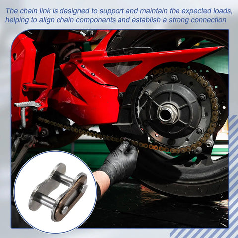 Top Grade 30Pcs ISO Din 05B-1 Roller Chain Connecting Links With 8 Mm Pitch attached to a motorcycle chain for heavy duty use.