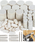 145 Piece Wool Felt Polishing Pads And Buffing Bits Kit With One Eighth Inch Mandrel Shank For Dremel Rotary Tools