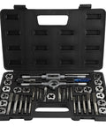 Awesome Mtlavishness 40Pcs Alloy Steel Tap Die Set With Wrenches And Thread Gauge For Heavy Duty Repair Bench Work And Craft Projects Stored Neatly In Organized Kit. Open case with alloy steel taps, dies, wrenches, and thread gauge