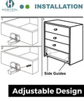 Adjustable White L Angle Drawer Guides Quick Fix Furniture Replacement Kit With Screws Smooth Glide Tracks for Installation Steps